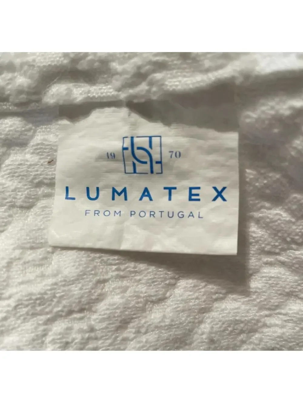 Lumatex Bedspread Made In Portugal TWIN Sz White Waffle Weave Texture 81” x 86”